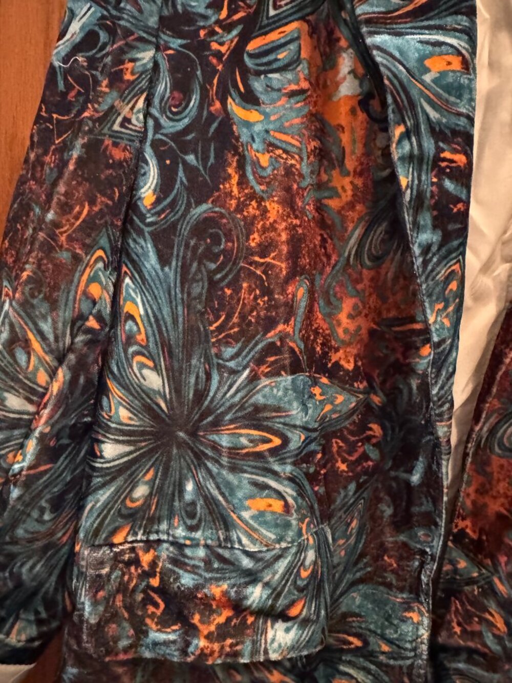 Medium Print Blazer, Teal Orange Kaleidoscope, Statement Jacket - Picture 2 of 4
